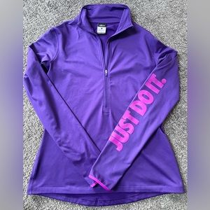 Woman’s Purple Nike Pro Dri-Fit 1/2 Zip Pullover 💜